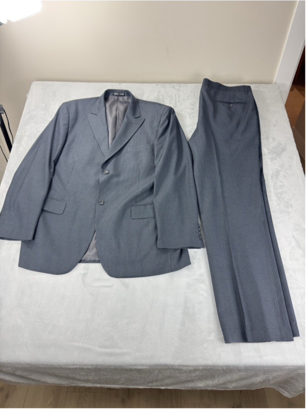 Boss Hugo Boss 2 Piece Set Pinstripe Men 85% Wool, 15% Polyester